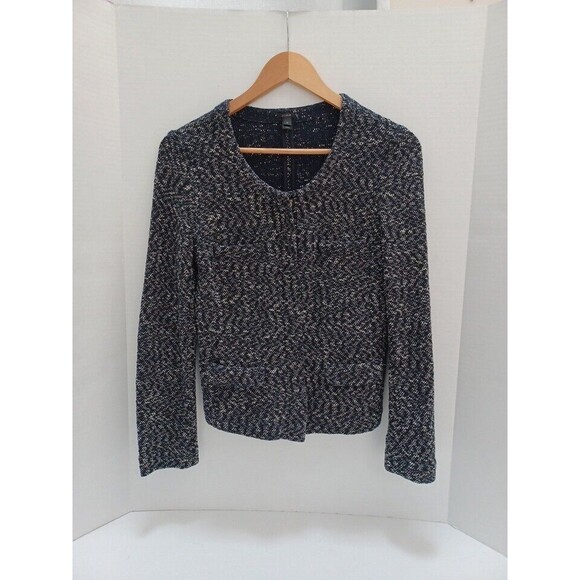 J.‎ Crew Women's Blue Textured Jacket Full Zip Size Small - Picture 1 of 7